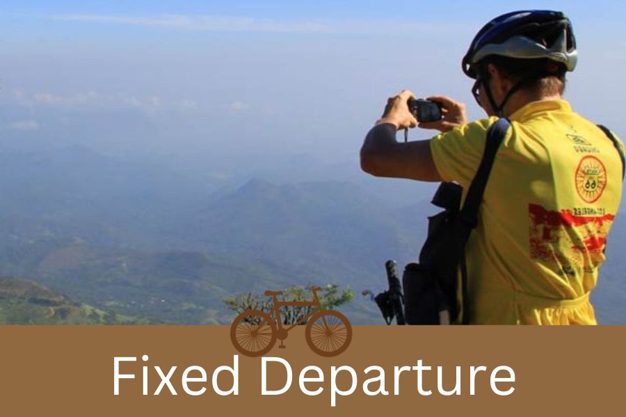 A tourist taking images in hill country in Sri Lanka 