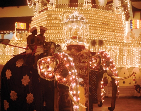 The temple of the tooth relic in Sri Lanka 