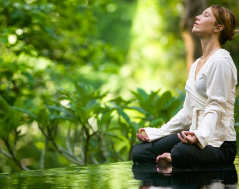 A lady experiencing yoga in Sri Lanka 